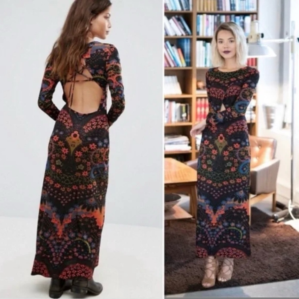 Free people Floral Long Sleeve Maxi Dress